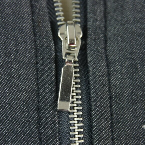 Sharagano Petite Zip Front Belted Pockets Chambray Shirtwaist Dress 4P 70s Style - Picture 3 of 11